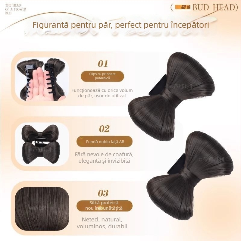 Perucă cu clips, stil antic/retro, material din sârmă cu temperatură înaltă, păr drept cu breton, Yimai