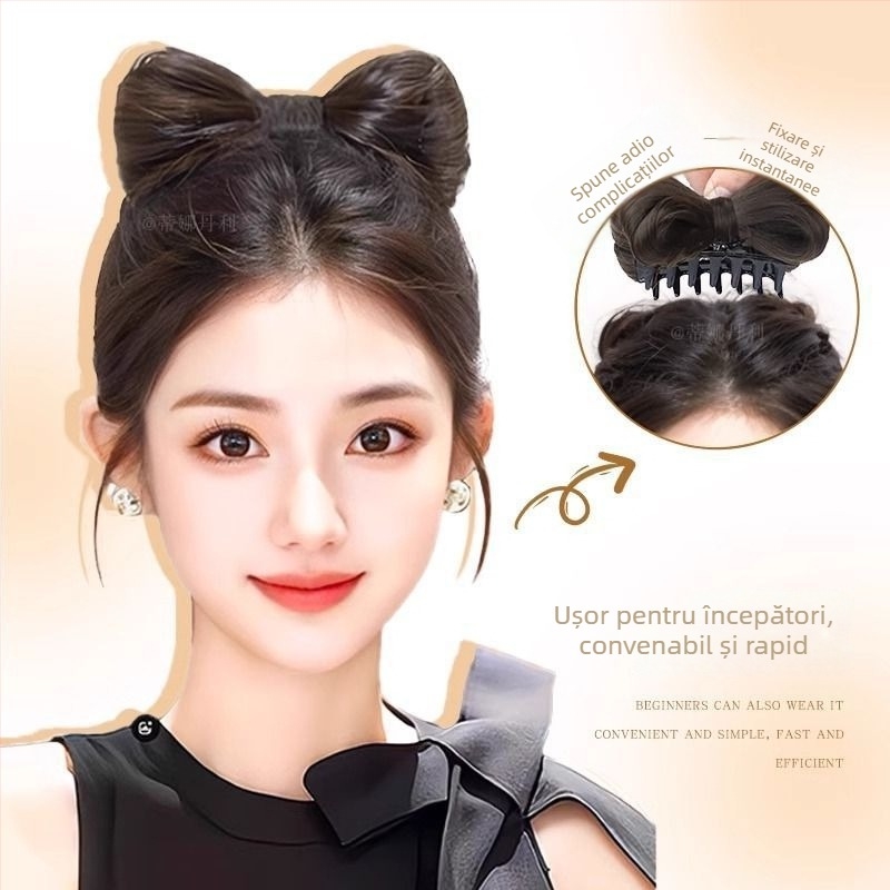 Perucă cu clips, stil antic/retro, material din sârmă cu temperatură înaltă, păr drept cu breton, Yimai