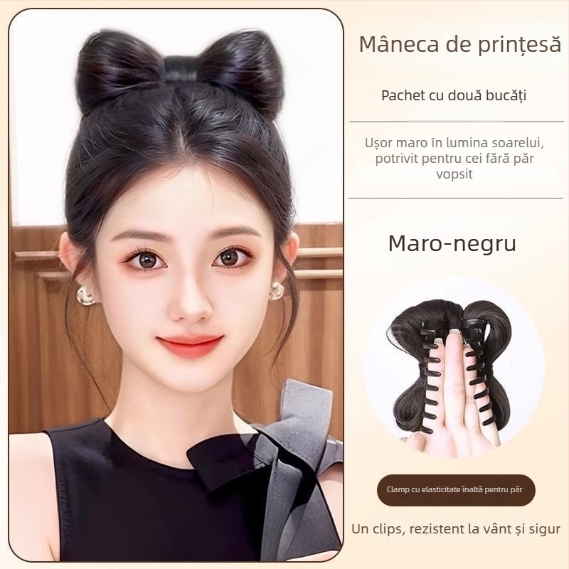 Perucă cu clips, stil antic/retro, material din sârmă cu temperatură înaltă, păr drept cu breton, Yimai