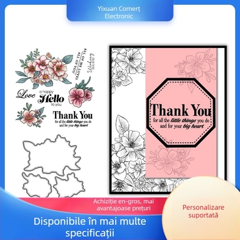 Set de tăiere pentru scrapbooking cu buchet de mână, șablon de relief din oțel carbon, turnare
