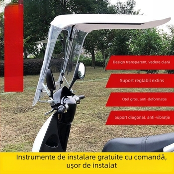 Canopy pentru vehicul electric pentru motocicletă — deschidere automată, închidere semi-automată, potrivire universală, protecție împotriva soarelui și a ploii
