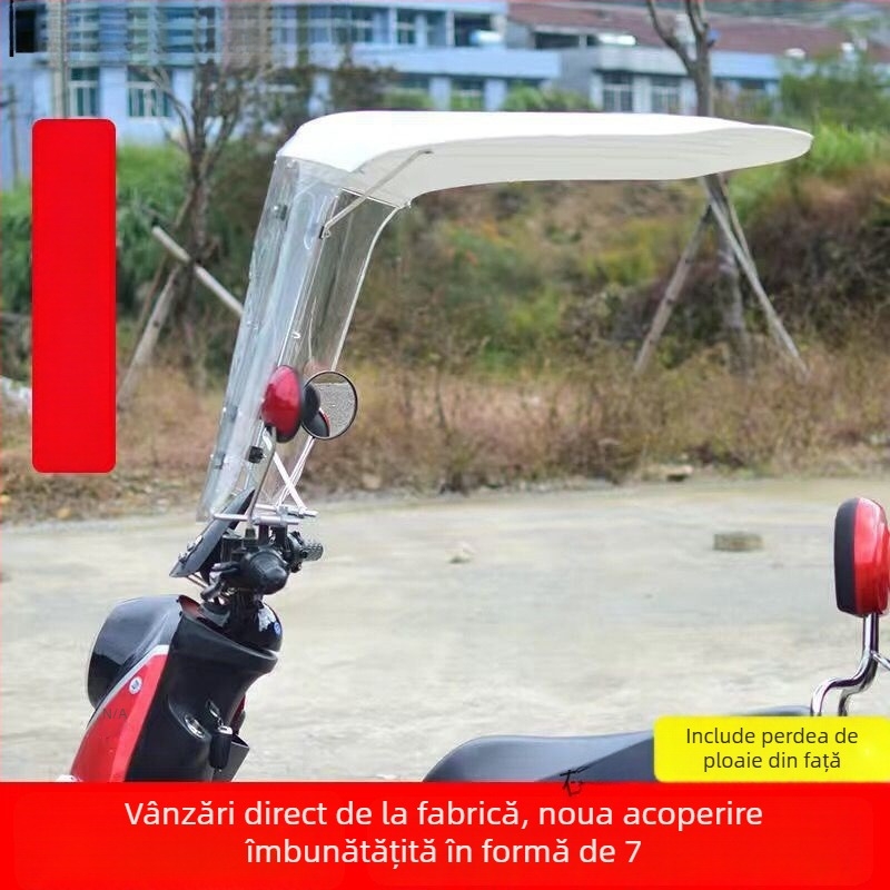 Canopy pentru vehicul electric pentru motocicletă — deschidere automată, închidere semi-automată, potrivire universală, protecție împotriva soarelui și a ploii