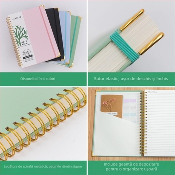 VANRTTO 16K caiet cu spiral, 300 de pagini, hârtie 110 g