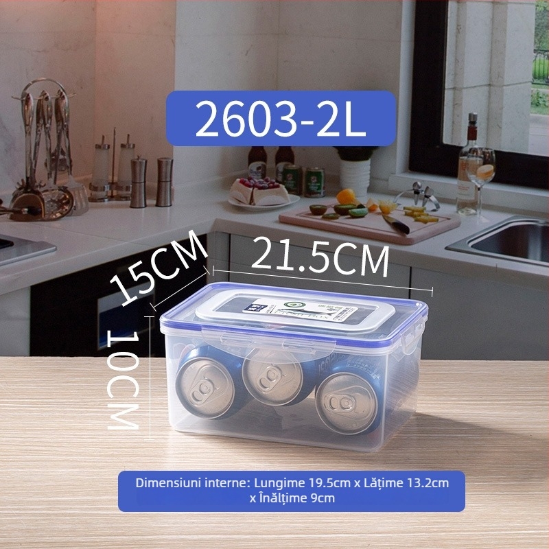 Bead Plastic Cutie dreptunghiulară pentru păstrarea alimentelor, sigură în cuptorul cu microunde, pentru frigider și bucătărie