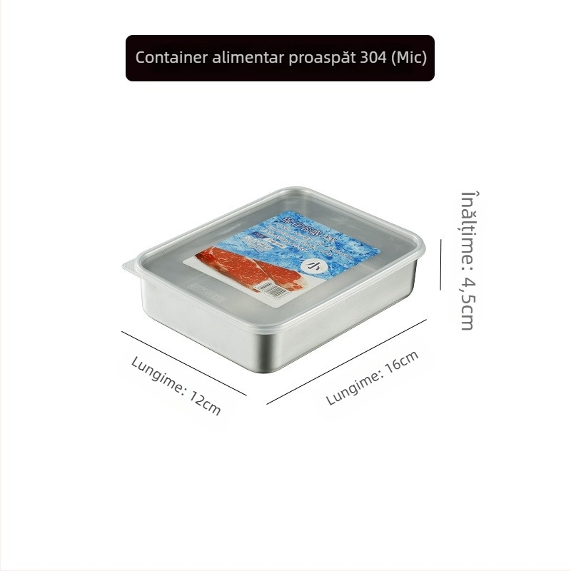 Cutie din oțel inoxidabil, cu etanșare hermetică, pentru fructe și bento, potrivită pentru frigider și congelator, stil japonez.