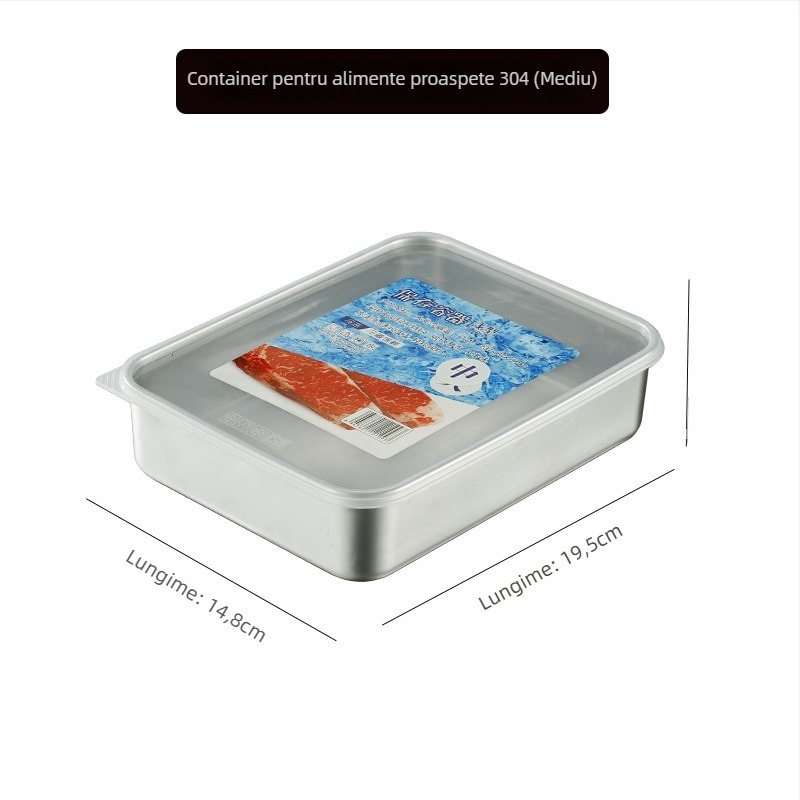 Cutie din oțel inoxidabil, cu etanșare hermetică, pentru fructe și bento, potrivită pentru frigider și congelator, stil japonez.