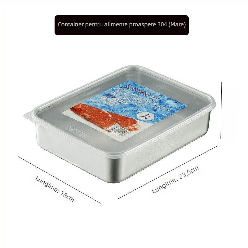 Cutie din oțel inoxidabil, cu etanșare hermetică, pentru fructe și bento, potrivită pentru frigider și congelator, stil japonez.