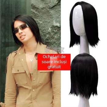 Perucă masculină, stil coreean, realistă pentru cosplay, fibre rezistente la temperatură; purtare zilnică sau reprezentații pe scenă; Brand: Performer