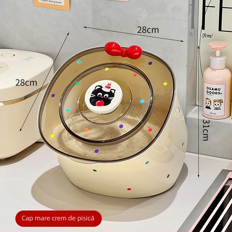 Recipient pentru orez – etanș la umezeală, plastic PP, capacitate peste 10 L, stil modern minimalist, marcă Jianbai