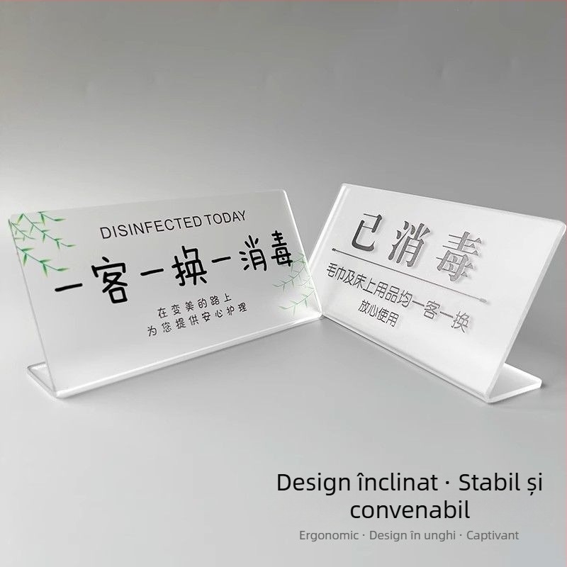 Semn de recepție din acril pentru hoteluri și pensiuni, personalizabil, brand JVNYI/Junyi