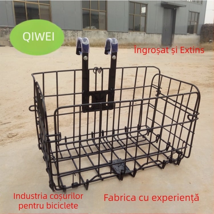 Coș de bicicletă din fier, pliere față-spate, design extins și îngroșat, personalizabil