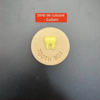 Cutie din lemn pentru dinții de lapte ai copiilor, cutie de depozitare și păstrare a dinților, suvenir de colecție pentru copii 0–3 ani