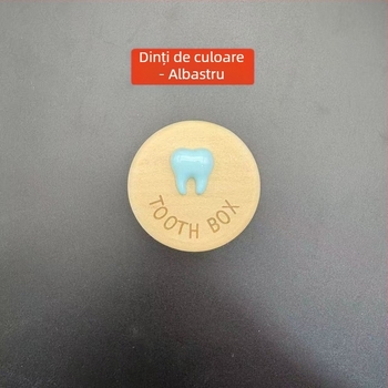 Cutie din lemn pentru dinții de lapte ai copiilor, cutie de depozitare și păstrare a dinților, suvenir de colecție pentru copii 0–3 ani