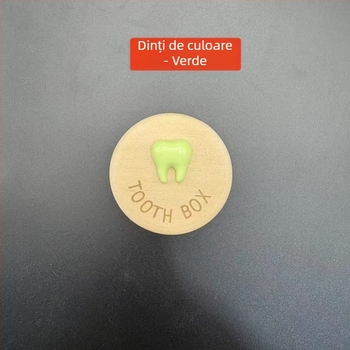 Cutie din lemn pentru dinții de lapte ai copiilor, cutie de depozitare și păstrare a dinților, suvenir de colecție pentru copii 0–3 ani