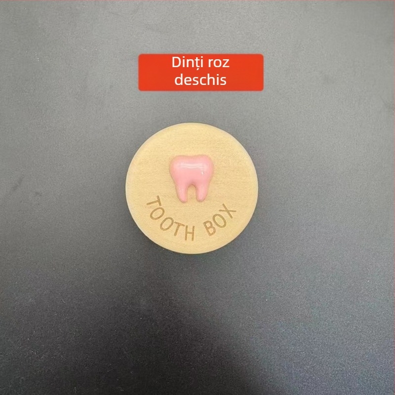 Cutie din lemn pentru dinții de lapte ai copiilor, cutie de depozitare și păstrare a dinților, suvenir de colecție pentru copii 0–3 ani