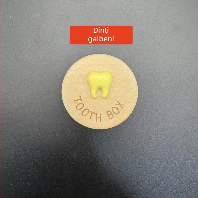 Cutie din lemn pentru dinții de lapte ai copiilor, cutie de depozitare și păstrare a dinților, suvenir de colecție pentru copii 0–3 ani