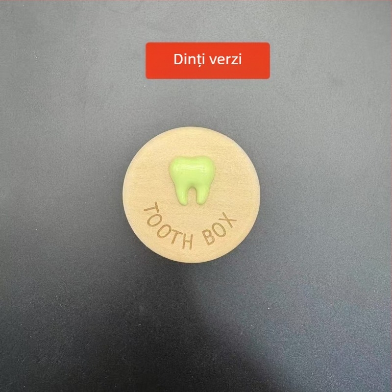 Cutie din lemn pentru dinții de lapte ai copiilor, cutie de depozitare și păstrare a dinților, suvenir de colecție pentru copii 0–3 ani