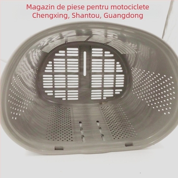 Coș frontal pentru bicicletă, pliabil, din plastic, rotund