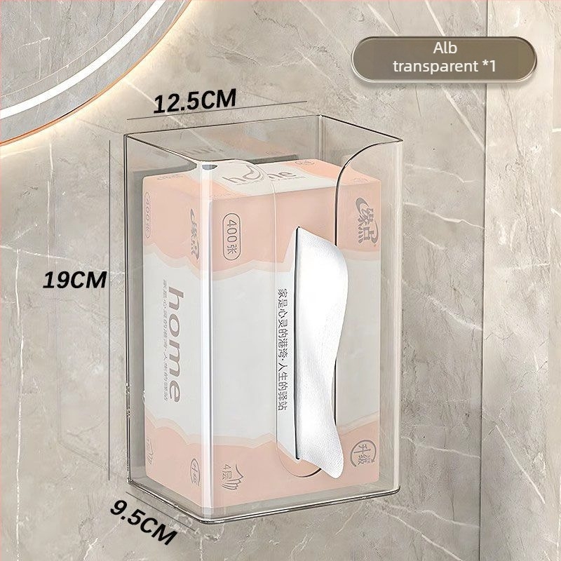 Cutie de ținut șervețele montată pe perete din acril cu model glaciar, pentru baie și bucătărie; stil ușor de lux; multifuncțional.