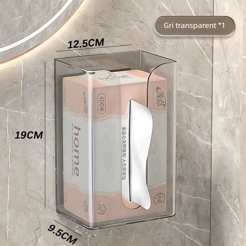 Cutie de ținut șervețele montată pe perete din acril cu model glaciar, pentru baie și bucătărie; stil ușor de lux; multifuncțional.