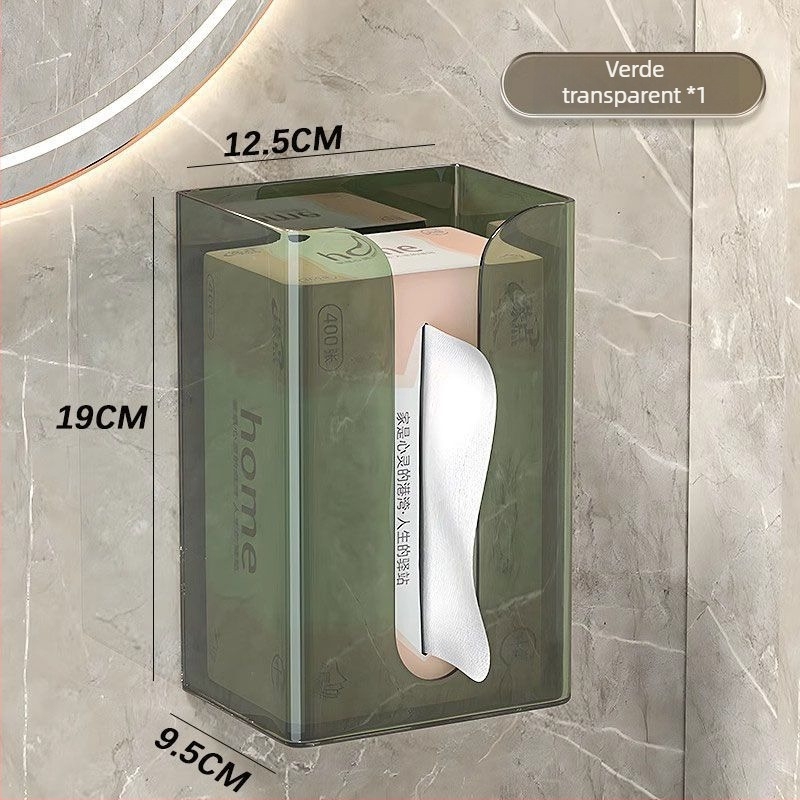 Cutie de ținut șervețele montată pe perete din acril cu model glaciar, pentru baie și bucătărie; stil ușor de lux; multifuncțional.