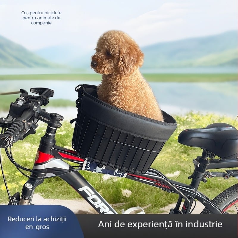 Xin Guan Coș pentru bicicletă din aliaj de aluminiu pentru animale de companie, capacitate mare, montat în față