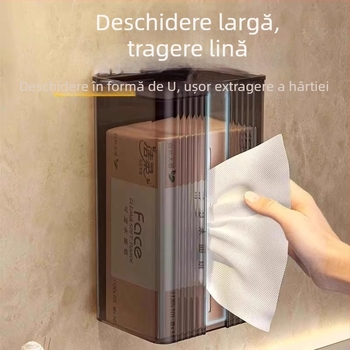 Cutie PET pentru șervețele umede – montaj pe perete pentru baie, cutie de hârtie luxoasă cu tragere