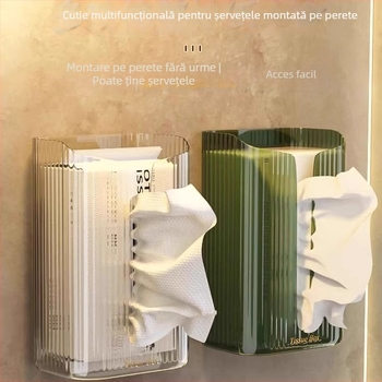 Cutie PET pentru șervețele umede – montaj pe perete pentru baie, cutie de hârtie luxoasă cu tragere