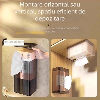 Cutie PET pentru șervețele umede – montaj pe perete pentru baie, cutie de hârtie luxoasă cu tragere