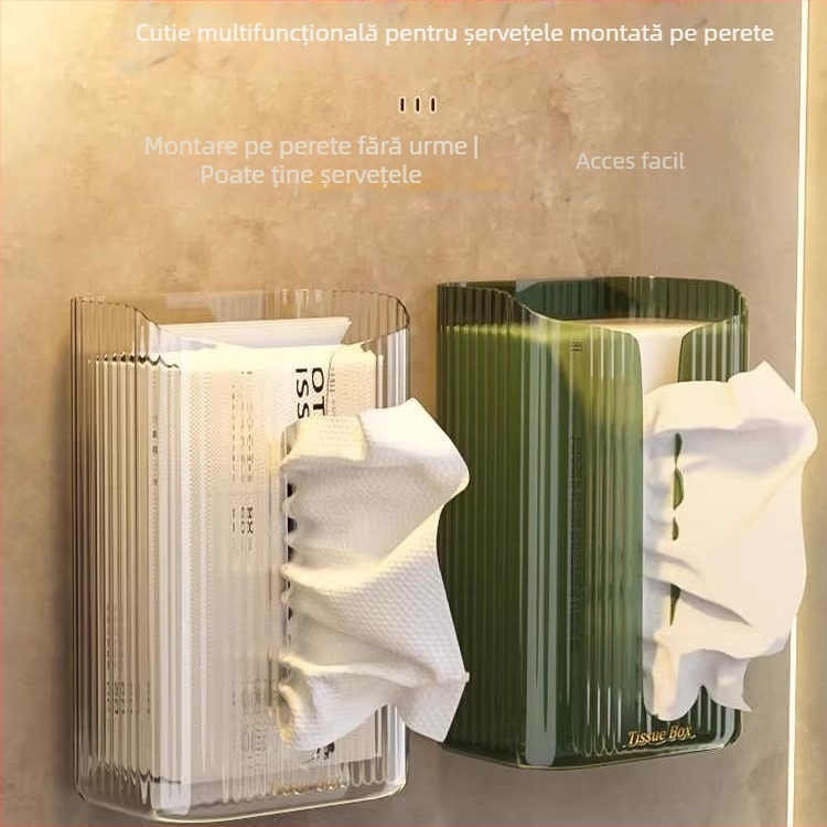 Cutie PET pentru șervețele umede – montaj pe perete pentru baie, cutie de hârtie luxoasă cu tragere