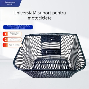 Coș de bicicletă frontal, cu capac, din fier, Crown, personalizabil