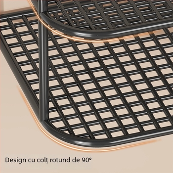 Suport de perete multifuncțional pentru TV box, proiector și router – fier, 2 niveluri, stil modern minimalist