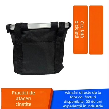 Coș pentru bicicletă de munte - pliabil, impermeabil din pânză, Material: aliaj de aluminiu + pânză Oxford, Mare capacitate, de agățat/portabil în mână