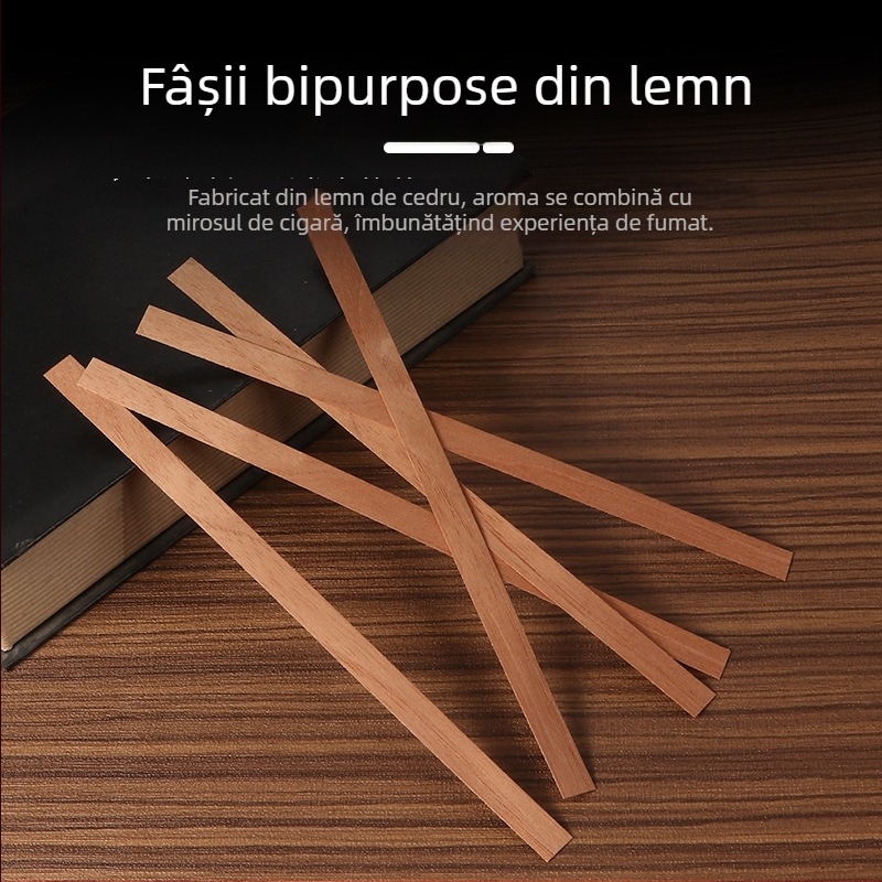 Accesorii pentru trabuc din lemn de cedru: 30 buc./cutie, utilizare duală pentru aprindere și aromare, Forten