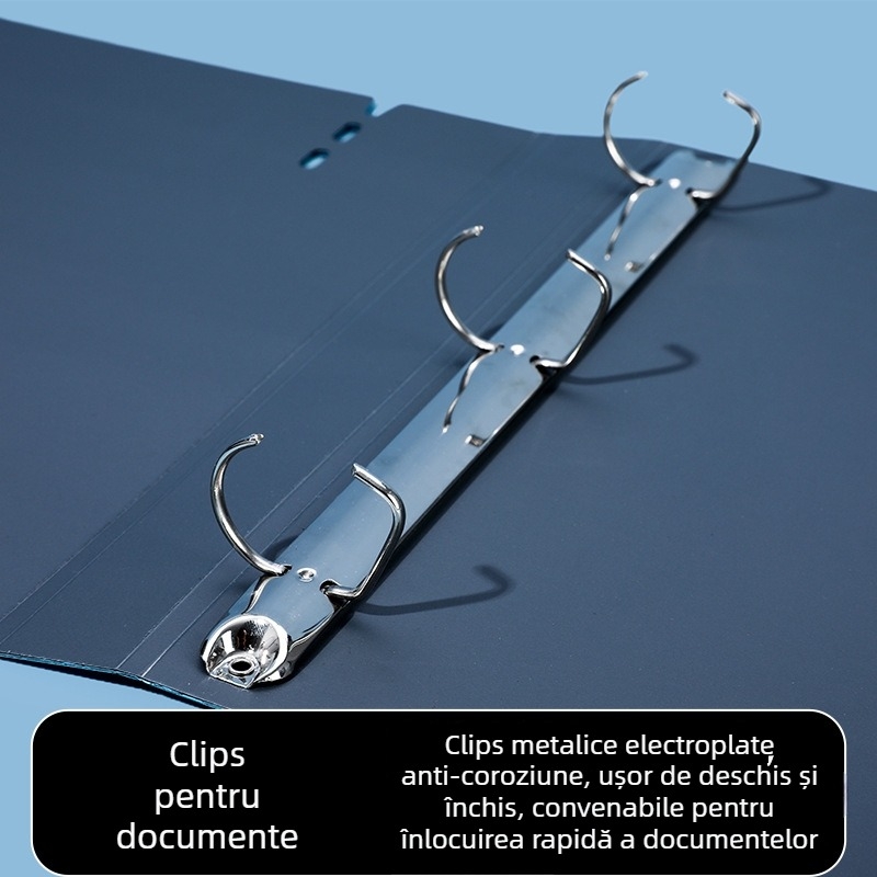 Clip D cu 3 găuri, capacitate mare, dosar din PP impermeabil pentru documente format A4, clemă 110, grosime placă 1 mm