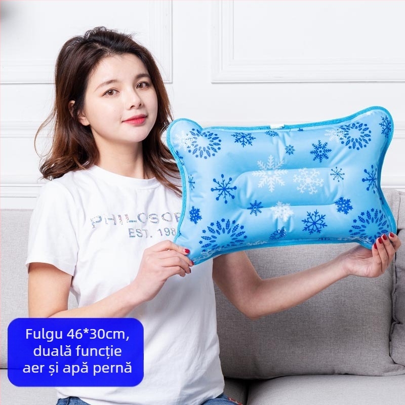 Pernă de gheață cu țesătură PVC și umplutură din cristale de gheață pentru răcire și prevenire a insolației; utilizare universală, personalizare disponibilă.