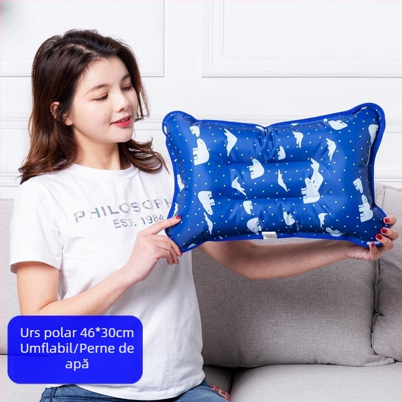 Pernă de gheață cu țesătură PVC și umplutură din cristale de gheață pentru răcire și prevenire a insolației; utilizare universală, personalizare disponibilă.