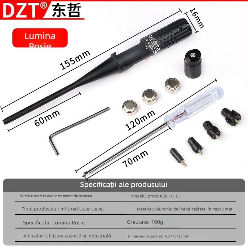 Calibrator laser cu stilou infraroșu și indicator laser roșu, corp din fier, rază 5–100 m