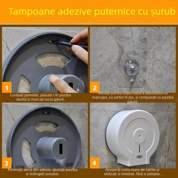 Cutie de hârtie igienică montată pe perete, din plastic, model Fq-606-a, organizator multifuncțional pentru baie