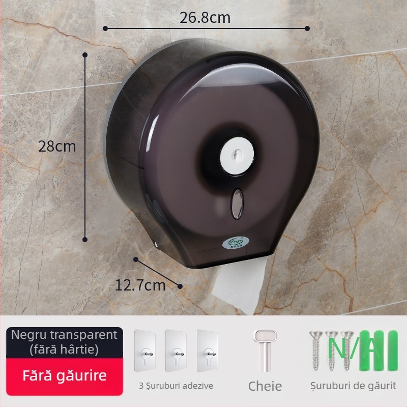 Cutie de hârtie igienică montată pe perete, din plastic, model Fq-606-a, organizator multifuncțional pentru baie