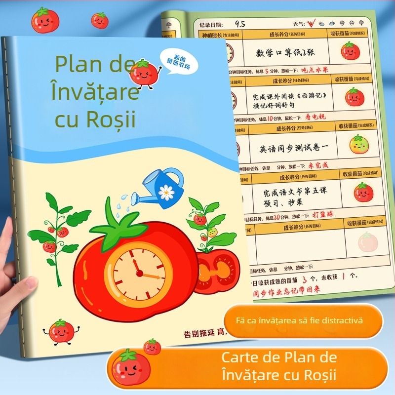 Carte de înregistrări pentru planificare zilnică pentru elevi — Huge, stil desen animat drăguț și simplu, legare cu ață, copertă din hârtie, 1–50 pagini