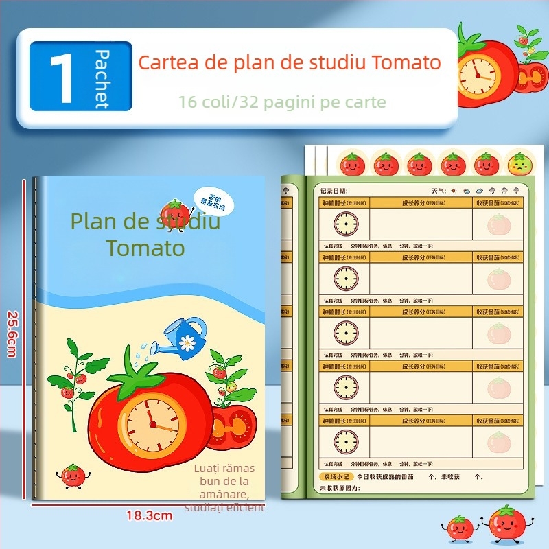 Carte de înregistrări pentru planificare zilnică pentru elevi — Huge, stil desen animat drăguț și simplu, legare cu ață, copertă din hârtie, 1–50 pagini