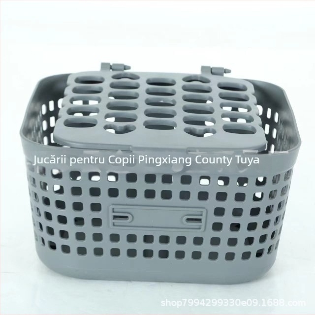 Coș frontal pentru vehicul electric, cu plasă mare și capac, negru