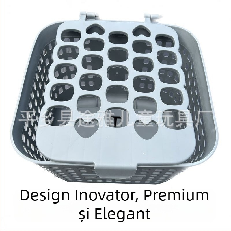 Coș frontal pentru vehicul electric, cu plasă mare și capac, negru