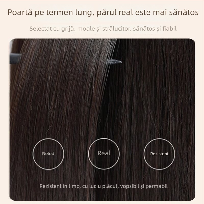 Perucă pentru femei - scurtă, păr natural, respirabilă și ușoară, model 3011, mecanism de execuție, poate fi vopsită