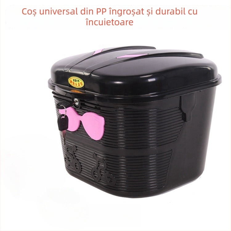 Coș pentru bicicletă electrică cu lacăt anti-furt, rezistent la ploaie și praf, din PP plastic, Juyou