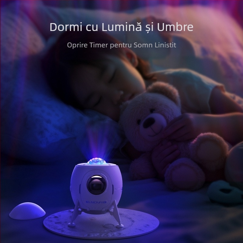 Lampa Cerului Înstelat cu Difuzor Bluetooth, Proiecție Valuri de Apă, Telecomandă — USB 5V, Lumină de Noapte