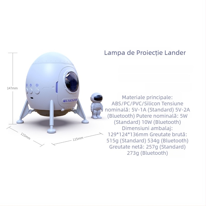 Lampa Cerului Înstelat cu Difuzor Bluetooth, Proiecție Valuri de Apă, Telecomandă — USB 5V, Lumină de Noapte