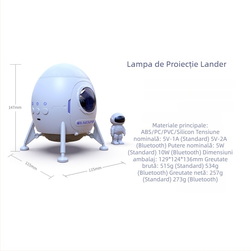 Lampa Cerului Înstelat cu Difuzor Bluetooth, Proiecție Valuri de Apă, Telecomandă — USB 5V, Lumină de Noapte