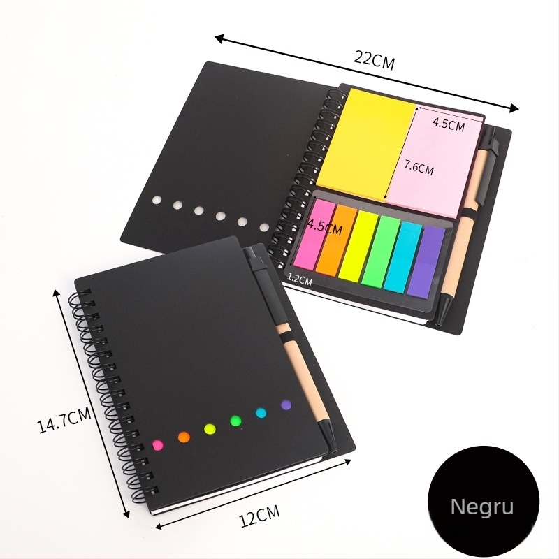 Blocnotes spirala Hedi, hârtie kraft, set de notițe adezive, 60 de pagini, 80 g/m², pagini interne personalizabile, cadou de afaceri